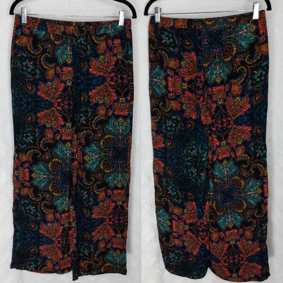 H&M Beachy Printed Palazzo Pants Sz 8 - Picture 5 of 7